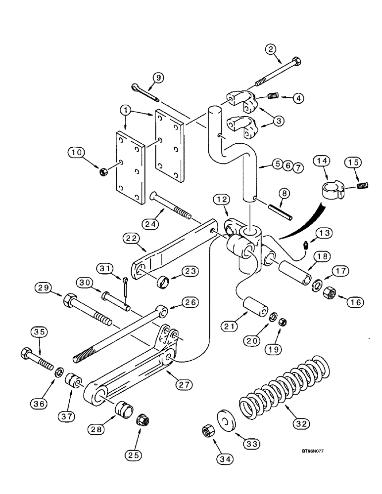 Схема запчастей Case IH 955 - (9F-088) - NO-TILL COULTER, WITH HORIZONTAL CUSHION SPRING, PIVOT COMPONENTS (09) - CHASSIS/ATTACHMENTS