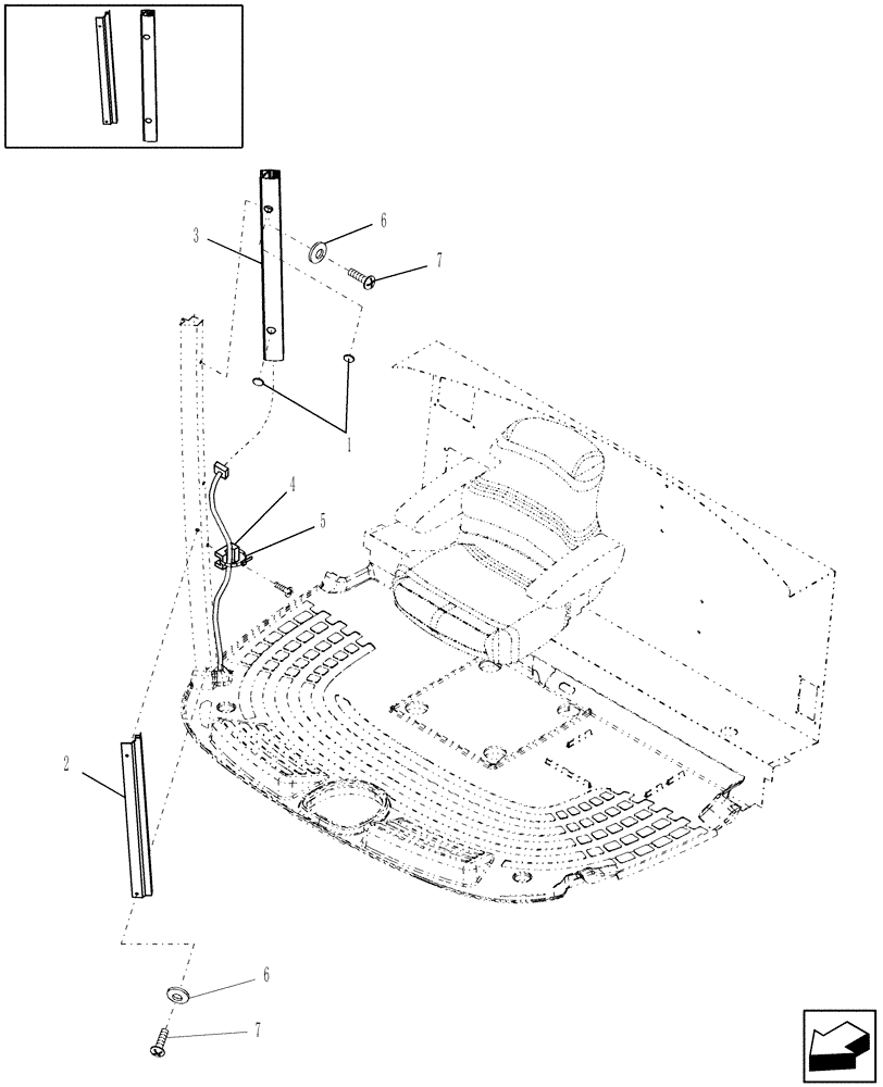 Схема запчастей Case IH WD1903 - (10.27) - MONITOR STRIP (10) - CAB