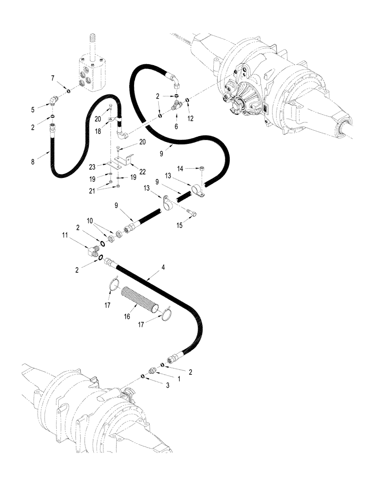 Схема запчастей Case IH STX480 - (07-06) - 500 SERIES AXLE - SERVICE BRAKE CIRCUIT, WHEEL TRACTOR (07) - BRAKES