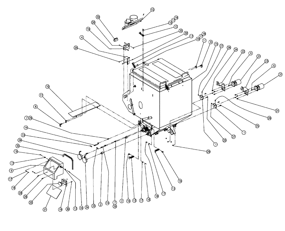 Схема запчастей Case IH FLX810 - (02-014) - PARTS GROUP, TRIPLE BIN, LH, 50 CU. FT Bin Group