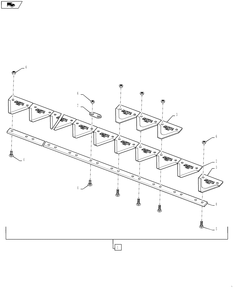 Схема запчастей Case IH 3152 - (58.110.04) - KNIFE ASSY, 3 INCH COARSE, RH (58) - ATTACHMENTS/HEADERS