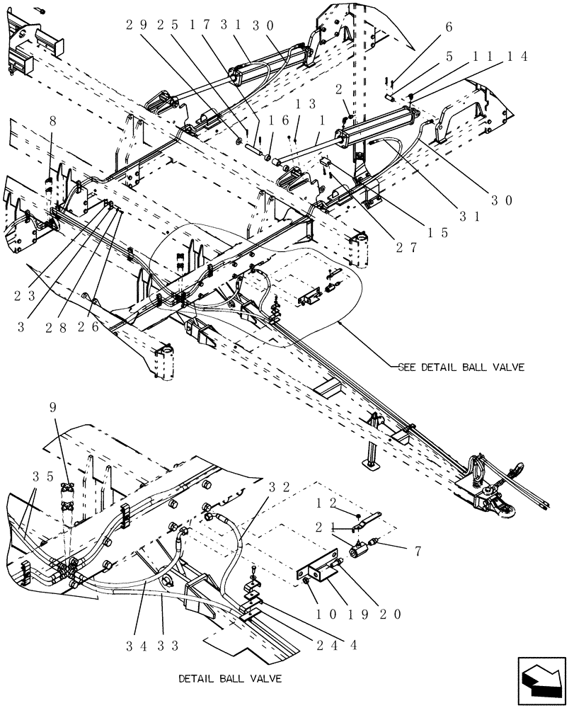 Схема запчастей Case IH SDX30 - (2.071.1) - WING LIFT HYDRAULICS (ASN CBJ0007001) (07) - HYDRAULICS