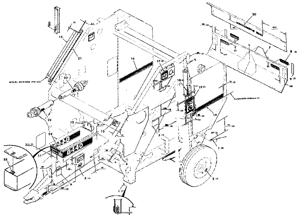 Схема запчастей Case IH 8440 - (30[1]) - DECALS AND LOCATION DIAGRAM Decals & Attachments