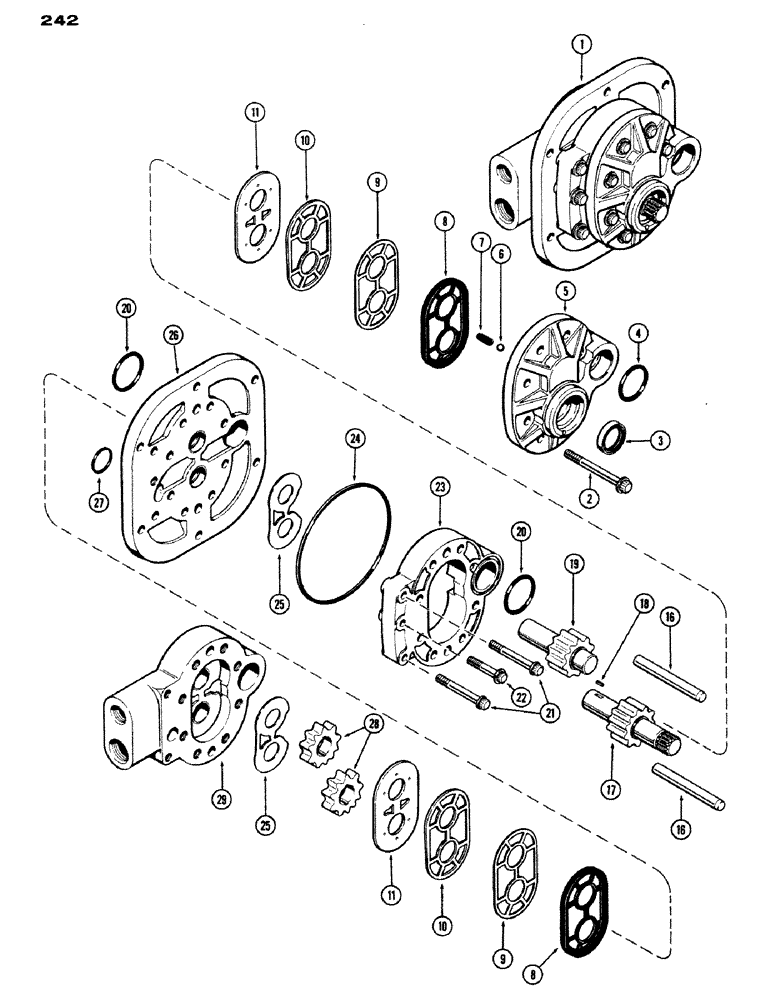 Схема запчастей Case IH 970 - (242) - HYDRAULIC PUMP (08) - HYDRAULICS