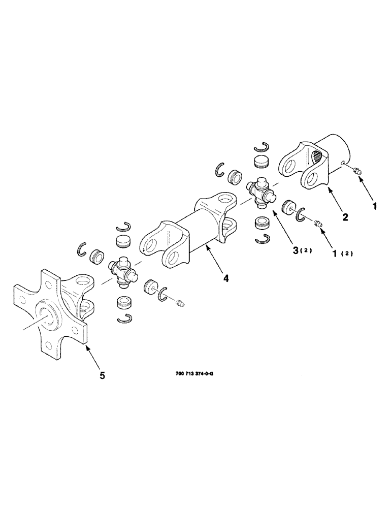 Схема запчастей Case IH 8850 - (02-12) - ENGINE ASSEMBLY, REAR, 700713374 U-JOINT ASSEMBLY COMPLETE (02) - ENGINE