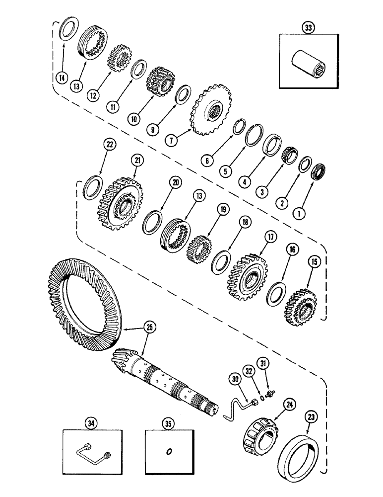 Схема запчастей Case IH 2096 - (6-188) - TRANSMISSION COUNTERSHAFT (06) - POWER TRAIN