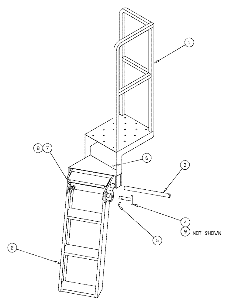 Схема запчастей Case IH SPX2130 - (04-006) - REAR DECK & LADDER ASSEMBLY Suspension & Frame