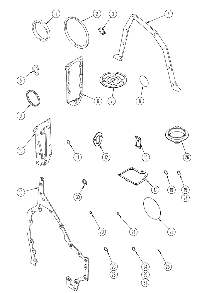 Схема запчастей Case IH FLX3510 - (02-064) - GASKET KIT - CYLINDER BLOCK, FLX 3510 (01) - ENGINE