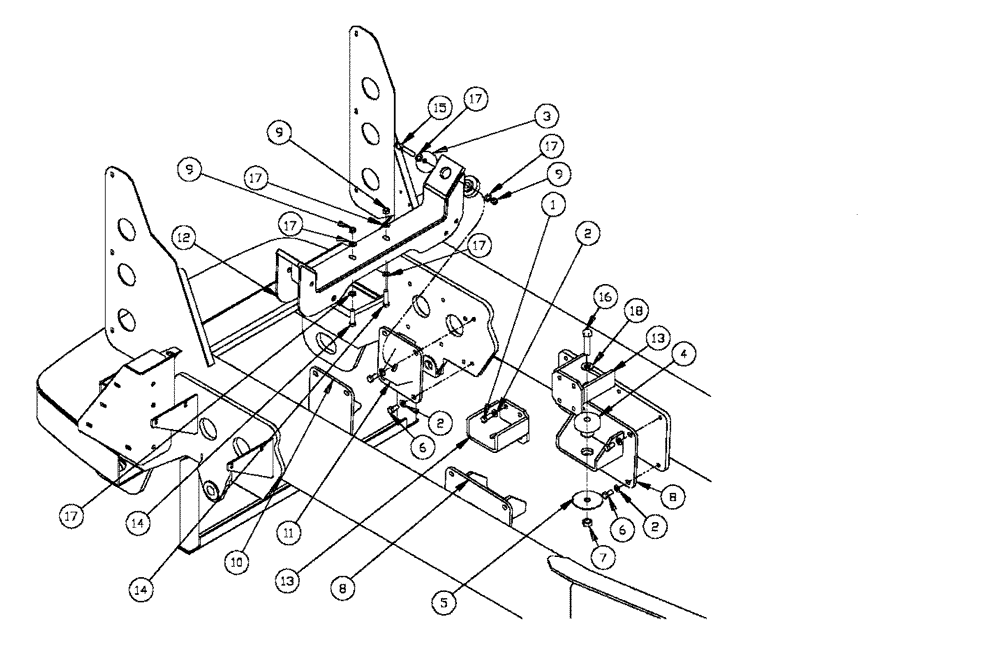 Схема запчастей Case IH FLX4330 - (02-007) - ENGINE MOUNTING (FLX 4330 & FLX 4300 CAT ENGINE ONLY) (01) - ENGINE