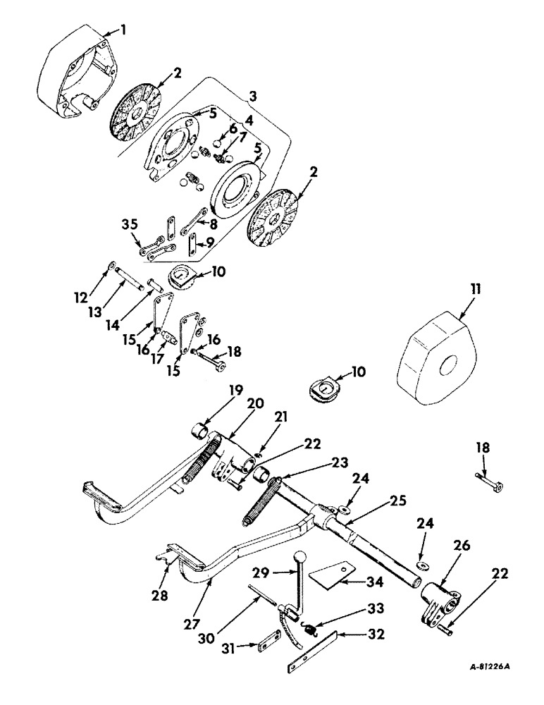 Схема запчастей Case IH 424 - (126) - BRAKES, BRAKES, BRAKE LOCK AND CONNECTIONS (5.1) - BRAKES