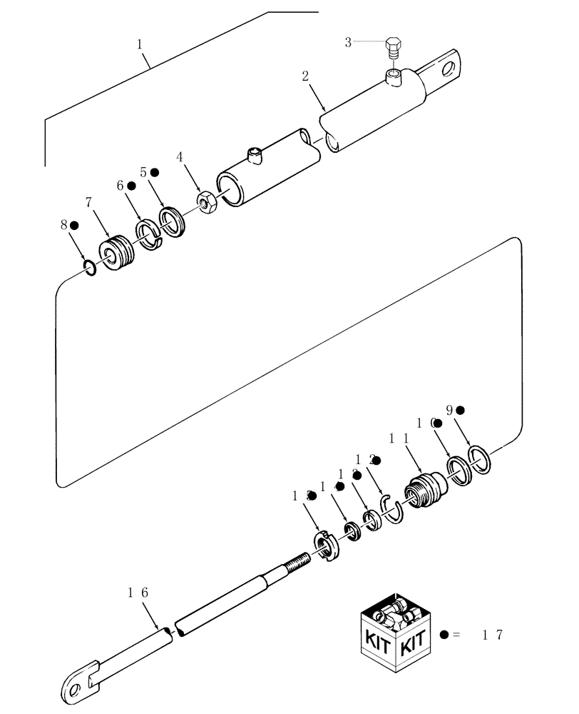 Схема запчастей Case IH RBX561 - (017[3]) - HYDRAULIC CYLINDER, LH BALE TENSION (35) - HYDRAULIC SYSTEMS