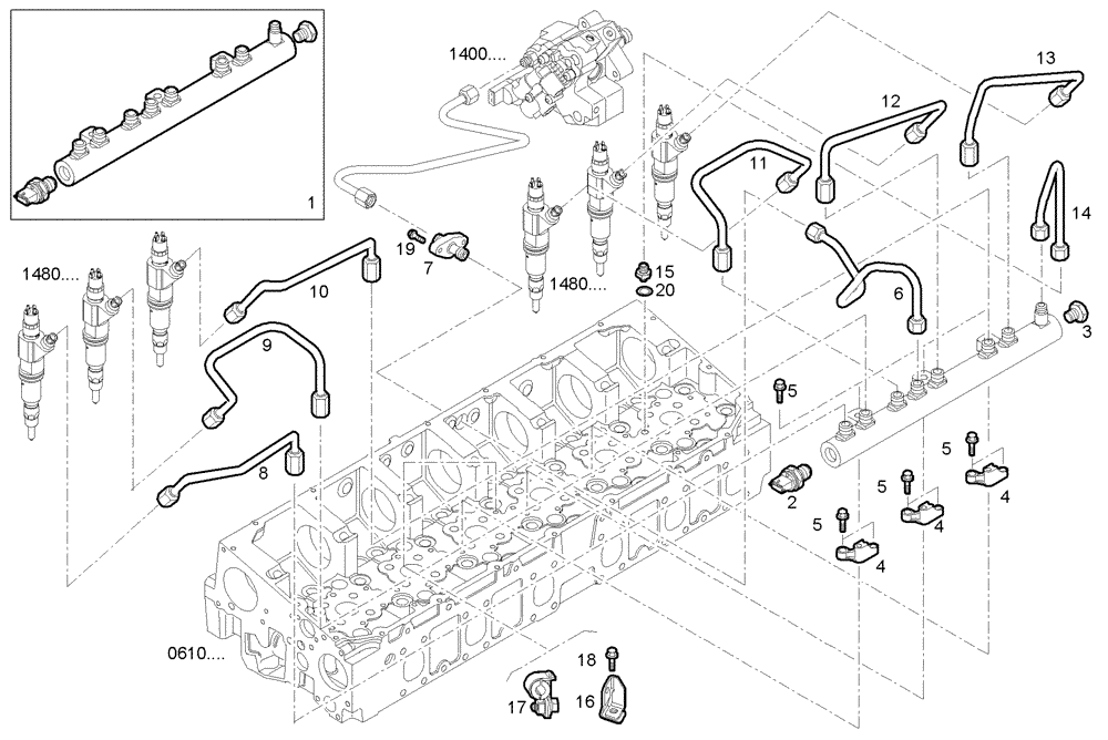 Схема запчастей Case IH F2CE9684M E007 - (1400.427/02) - INJECTION 