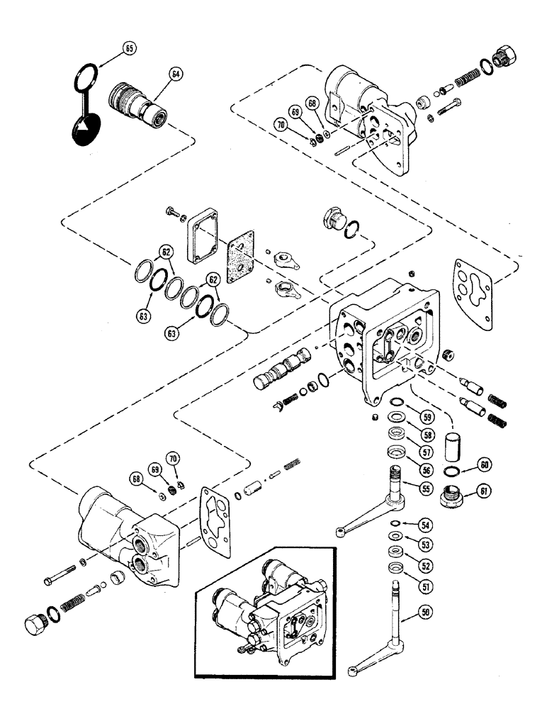 Схема запчастей Case IH 2470 - (372) - A77073 REMOTE HYDRAULIC VALVE, WITHOUT RELIEF VALVE, PRIOR TO P.I.N. 8763920, CONTD (08) - HYDRAULICS