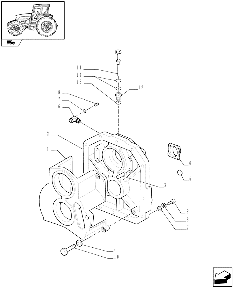 Схема запчастей Case IH FARMALL 95U - (1.80.1/04[01]) - MECH. 540/1000 POWER TAKE OFF (NA) - COVER,GUARD AND SENSOR (VAR.330815-331815) (07) - HYDRAULIC SYSTEM