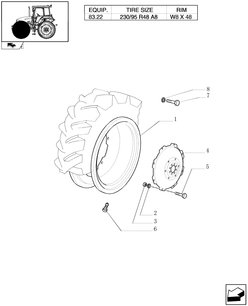 Схема запчастей Case IH FARMALL 95 - (83.00[03]) - DRIVE WHEELS - FOR HIGH CLEARANCE VERSION (11) - WHEELS/TRACKS