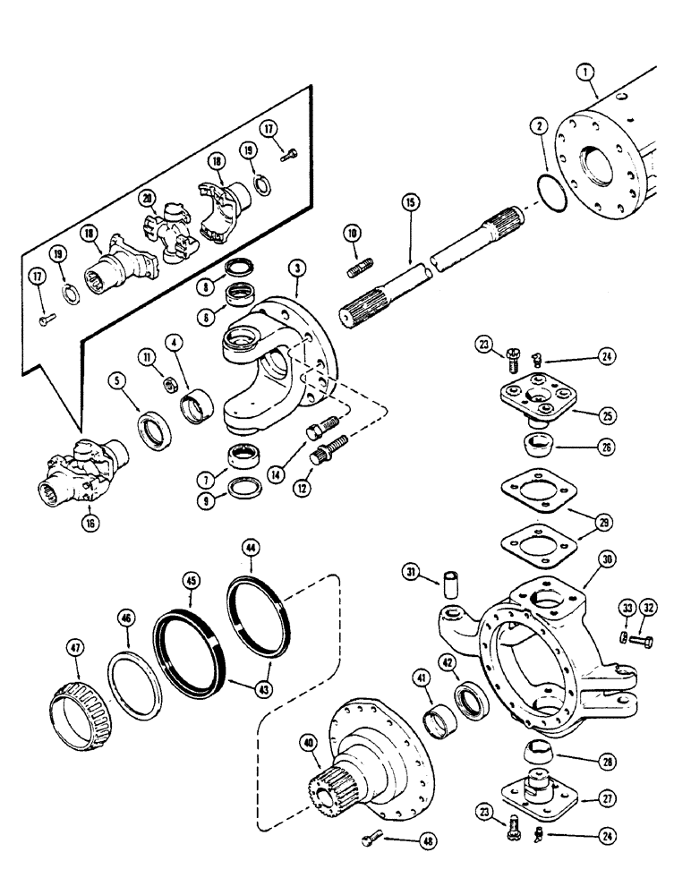 Схема запчастей Case IH 2670 - (240) - REAR AXLE, TRUNNION AND WHEEL SPINDLE, STEERING REAR, FIRST USED AXLE SERIAL NUMBER 10110612 (06) - POWER TRAIN