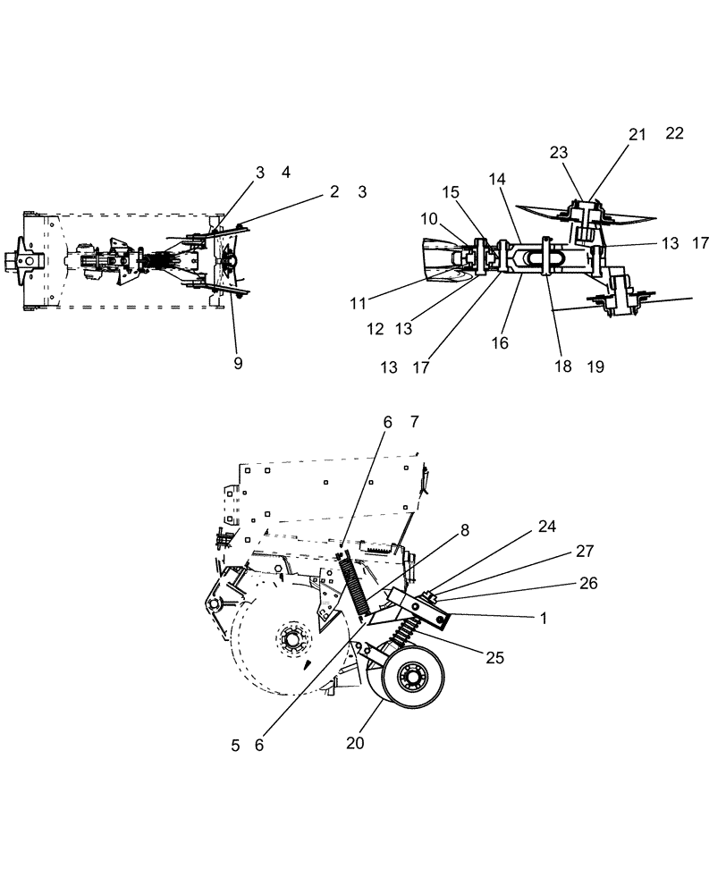 Схема запчастей Case IH 1260 - (75.200.11) - ROW UNIT - CLOSING DISK PIVOT (75) - SOIL PREPARATION