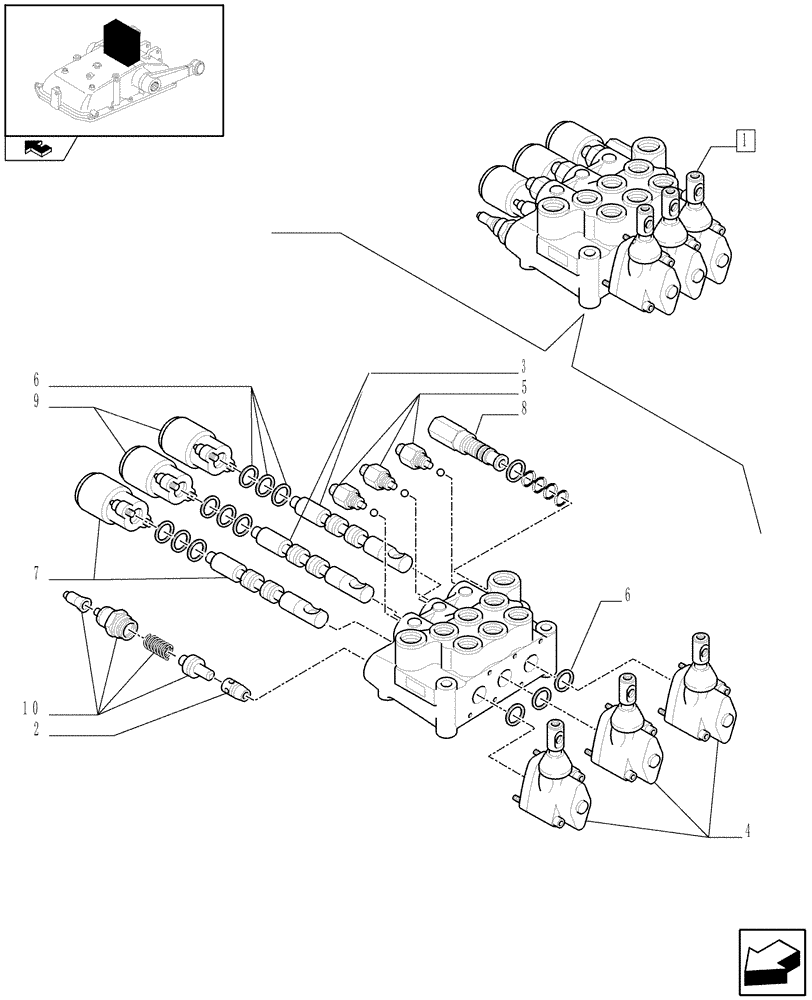 Схема запчастей Case IH FARMALL 90 - (1.82.7/02B) - 3 CONTROL VALVES (2 S/D W/FLOAT W/KICK OUT + 1 S/D W/KICK OUT) - BREAKDOWN (07) - HYDRAULIC SYSTEM