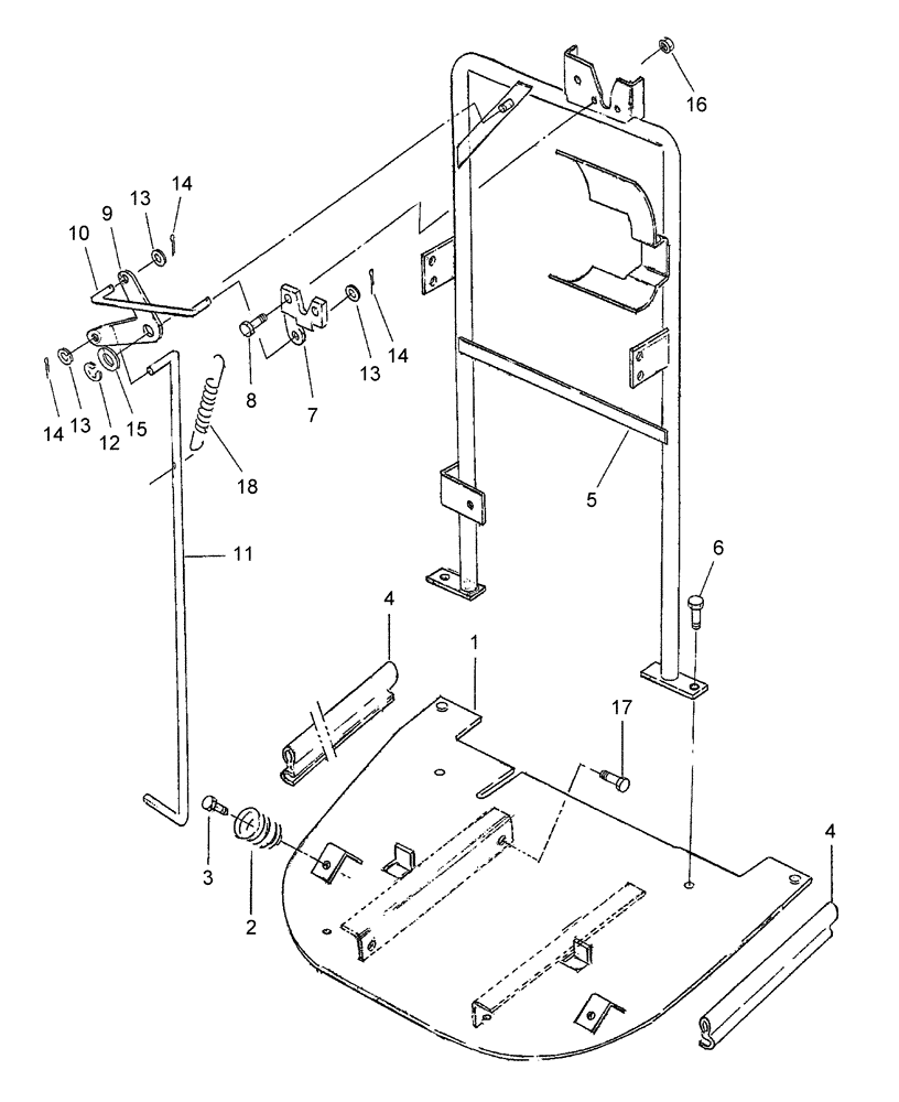 Схема запчастей Case IH DX48 - (02.01.03) - BATTERY STAND HOLDER & HOOD LATCH (02) - ENGINE EQUIPMENT