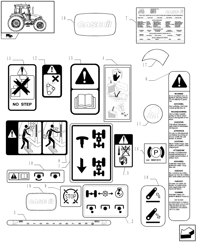 Схема запчастей Case IH FARMALL 80 - (1.98.0[01]) - DECALS (13) - DECALS