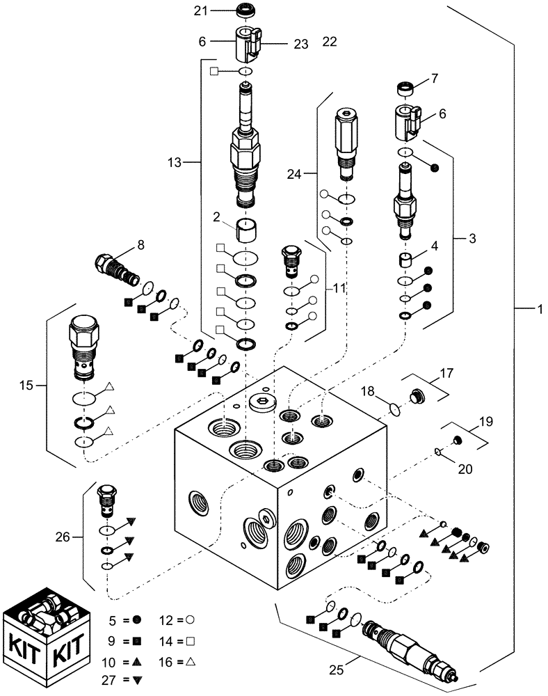 Схема запчастей Case IH 1260 - (35.138.02) - HYDRAULICS - MULTI-VALVE ASSEMBLY WITH RELIEF 417538A1 (35) - HYDRAULIC SYSTEMS