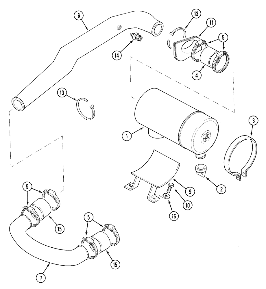 Схема запчастей Case IH 5120 - (2-04) - AIR CLEANER AND CONNECTIONS (02) - ENGINE