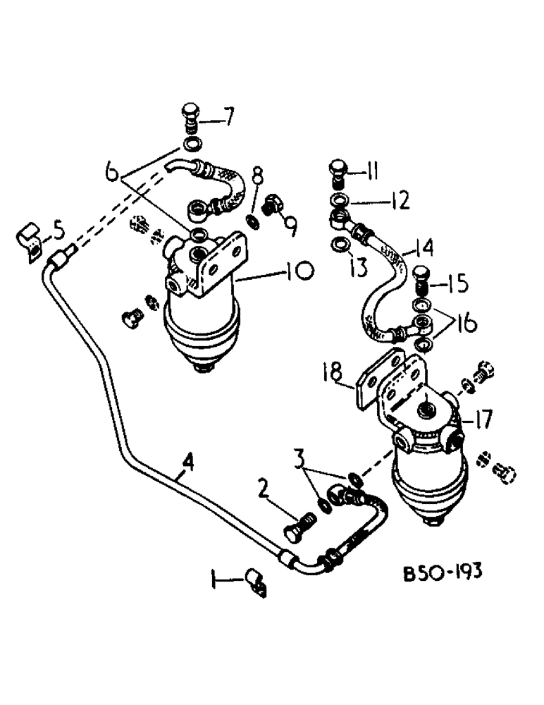 Схема запчастей Case IH 484 - (12-41) - POWER, FUEL FILTER CONNECTIONS, ENGINE SERIAL NO. 376420 AND ABOVE Power