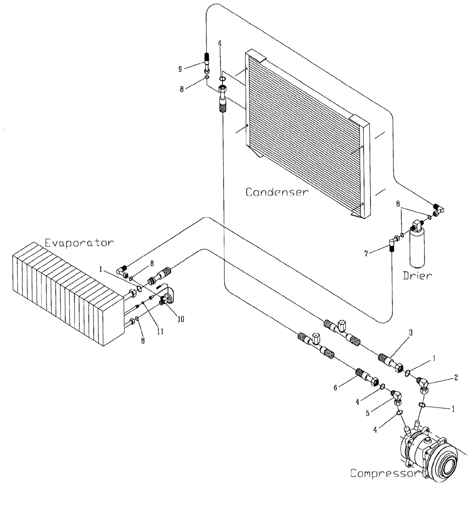 Схема запчастей Case IH AUSTOFT - (A05-04) - HYDRAULIC CIRCUIT (AIR CONDITIONER) Mainframe & Functioning Components