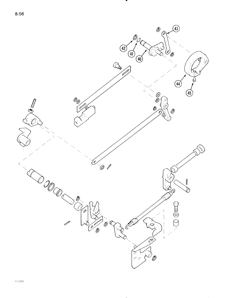 Схема запчастей Case IH 695 - (8-56) - DRAFT CONTROL, INTERNAL CONTROL LINKAGE (08) - HYDRAULICS