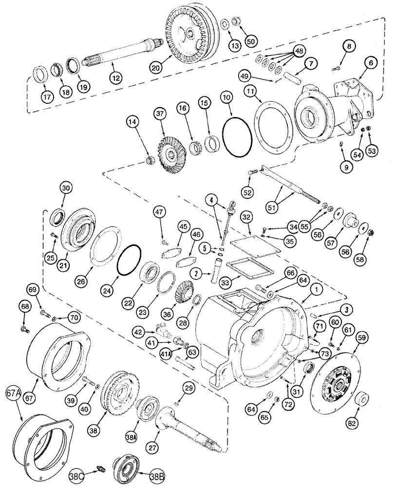 Схема запчастей Case IH 2344 - (06-01) - POWER TAKEOFF DRIVE (03) - POWER TRAIN