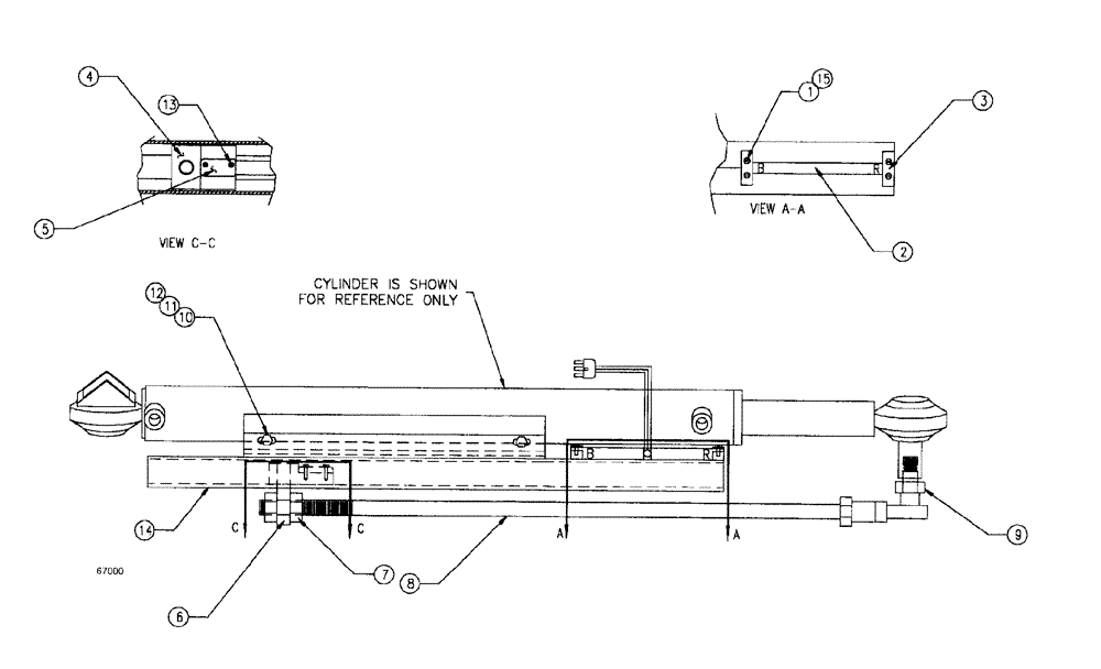 Схема запчастей Case IH SPX3185 - (07-006) - CYLINDERS - SWITCH MOUNTING - SELF CENTERING (90 BOOM) Cylinders