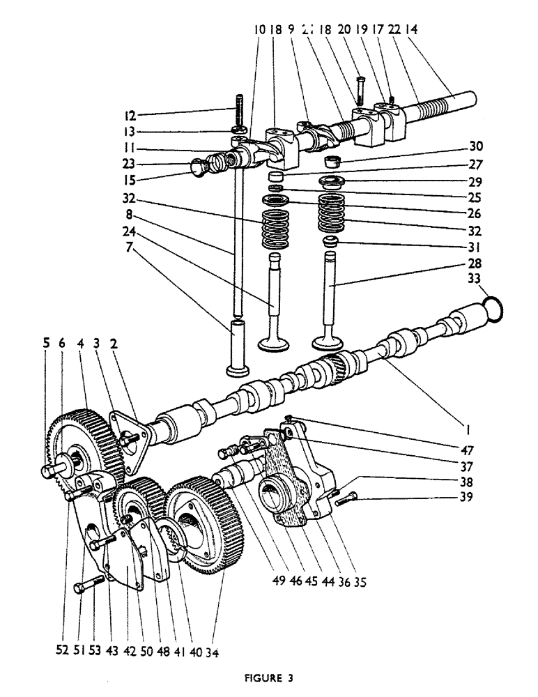 Схема запчастей Case IH AD4/47 - (06S) - CAMSHAFT, VALVE MECHANISM AND INJECTION PUMP DRIVE, AD4/47 