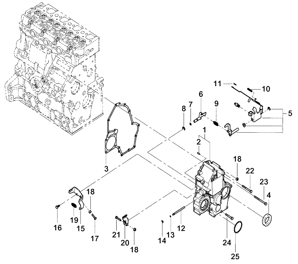 Схема запчастей Case IH DX55 - (01.05) - TIMING GEAR CASE (01) - ENGINE