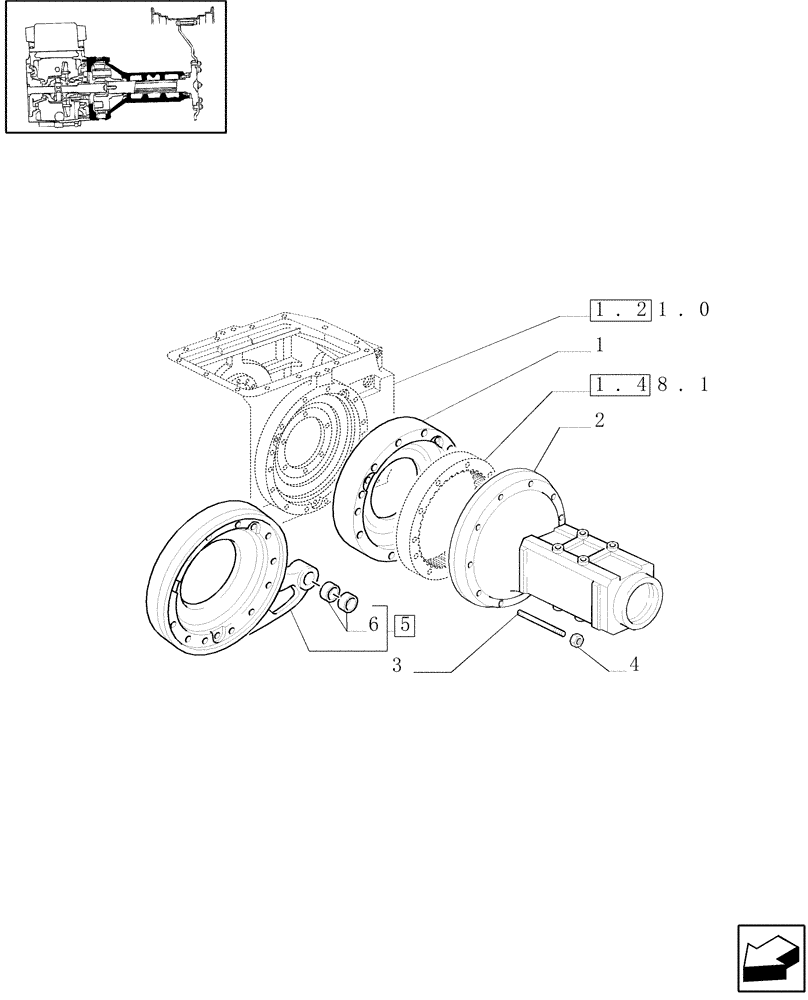 Схема запчастей Case IH MXM120 - (1.48.0) - SIDE REDUCTION UNIT (FINAL DRIVE) HOUSING AND COVERS (05) - REAR AXLE