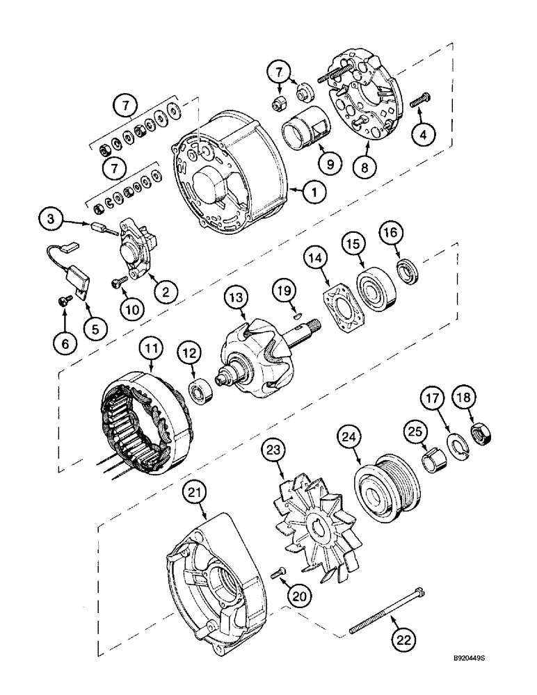 Схема запчастей Case IH 4391 - (4-08) - ALTERNATOR ASSEMBLY, A187873 (04) - ELECTRICAL SYSTEMS