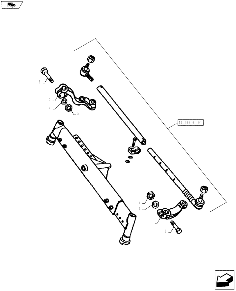 Схема запчастей Case IH FARMALL 55A - (41.106.02[02]) - STEERING ARMS - 2WD (41) - STEERING