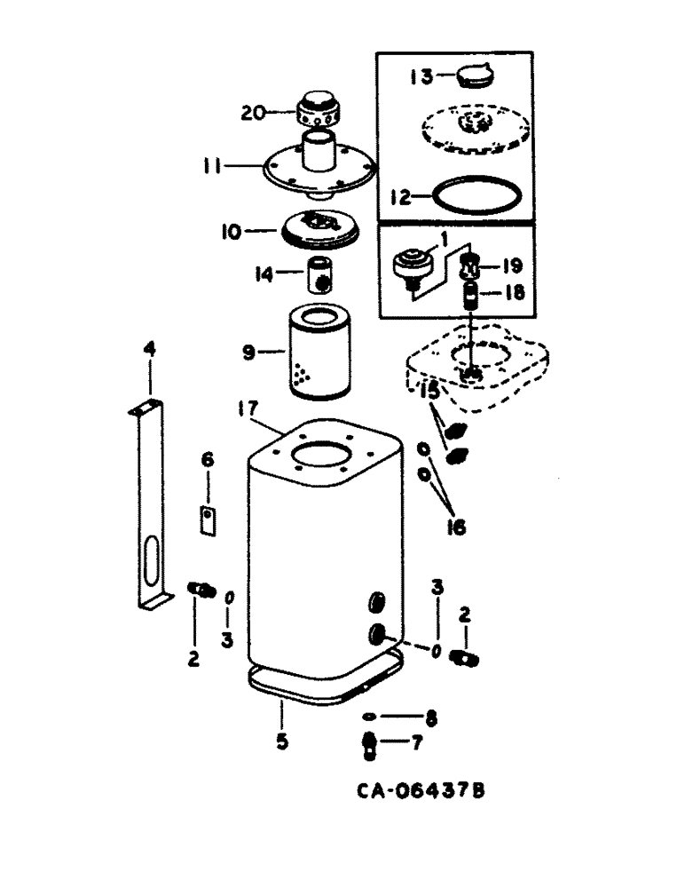 Схема запчастей Case IH 1420 - (10-48) - HYDRAULICS, HYDRAULIC RESERVOIR (07) - HYDRAULICS