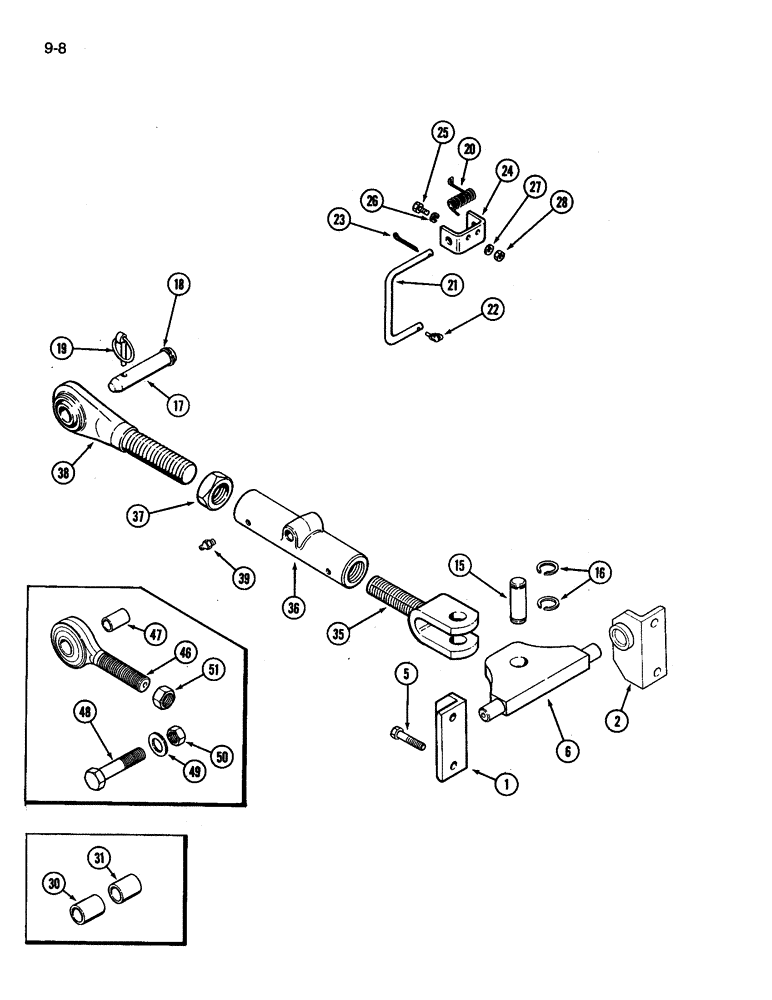 Схема запчастей Case IH 3394 - (9-008) - THREE POINT HITCH, UPPER LIFT LINK (09) - CHASSIS/ATTACHMENTS