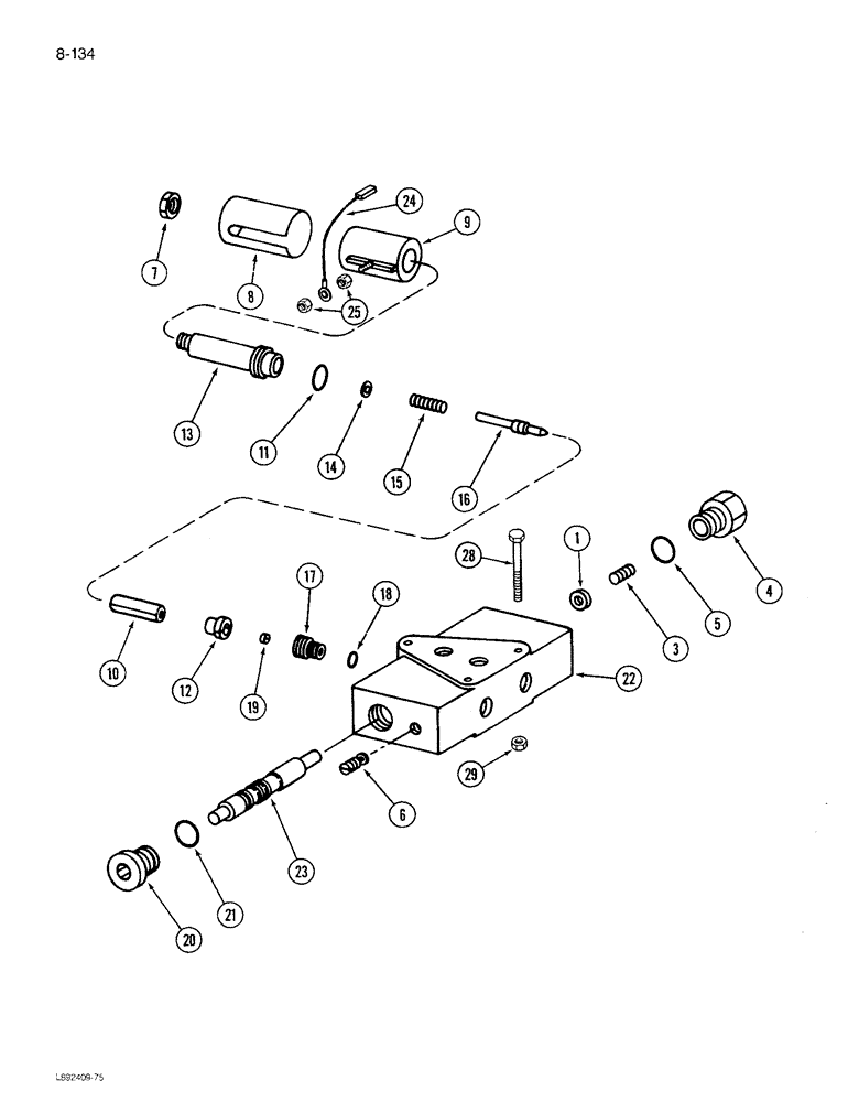 Схема запчастей Case IH 1680 - (8-134) - FEEDER CLUTCH VALVE ASSEMBLY, CONTROL CONCEPTS, PRIOR TO P.I.N. JJC0117060 (07) - HYDRAULICS