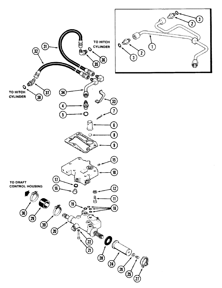 Схема запчастей Case IH 2594 - (8-118) - HITCH SYSTEM, DEPTH AND POSITION VALVE, MANIFOLD AND TUBES (08) - HYDRAULICS