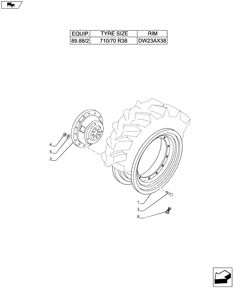 Схема запчастей Case IH PUMA 170 - (44.520.01[19]) - REAR WHEELS (44) - WHEELS