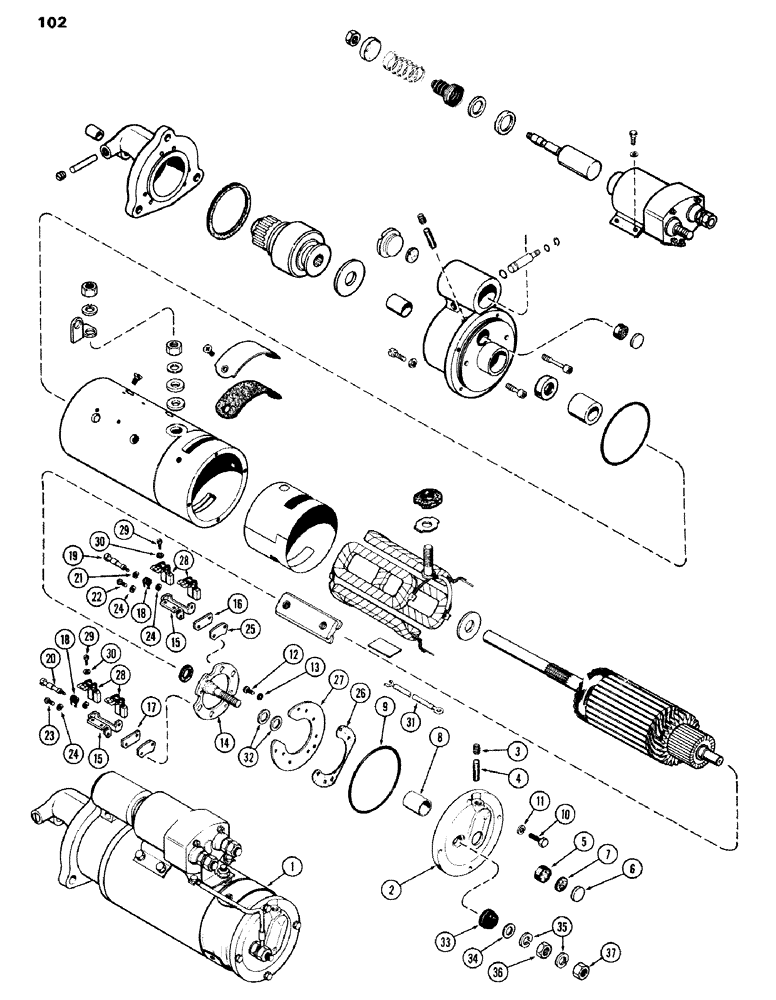 Схема запчастей Case IH 336BDT - (102) - STARTING MOTOR, 24 VOLT, C 