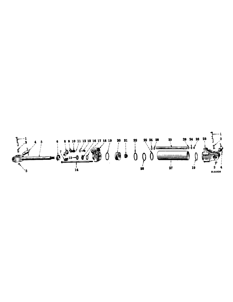 Схема запчастей Case IH FARMALL C - (173) - HYDRAULIC SYSTEM, HYDRAULIC CYLINDER, 2-1/2 X 8 INCHES, WITH 3/16 INCH DIAMETER LIMIT STOP VALVE (07) - HYDRAULIC SYSTEM