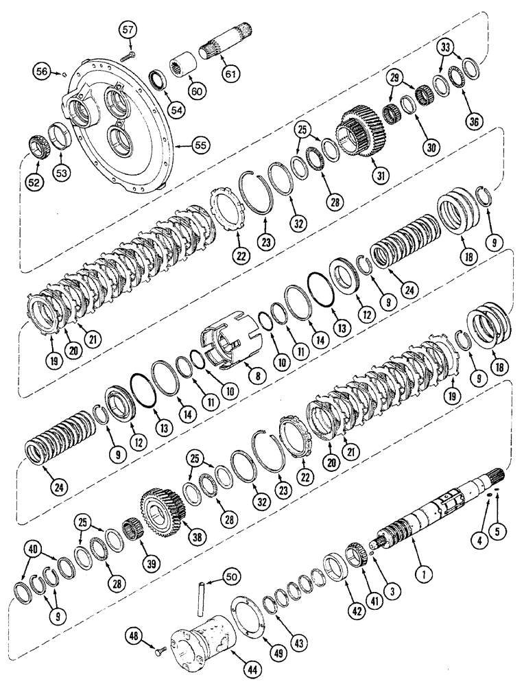 Схема запчастей Case IH 7230 - (6-004) - TRANSMISSION SPEED, INPUT SHAFT WITHOUT CREEPER (06) - POWER TRAIN