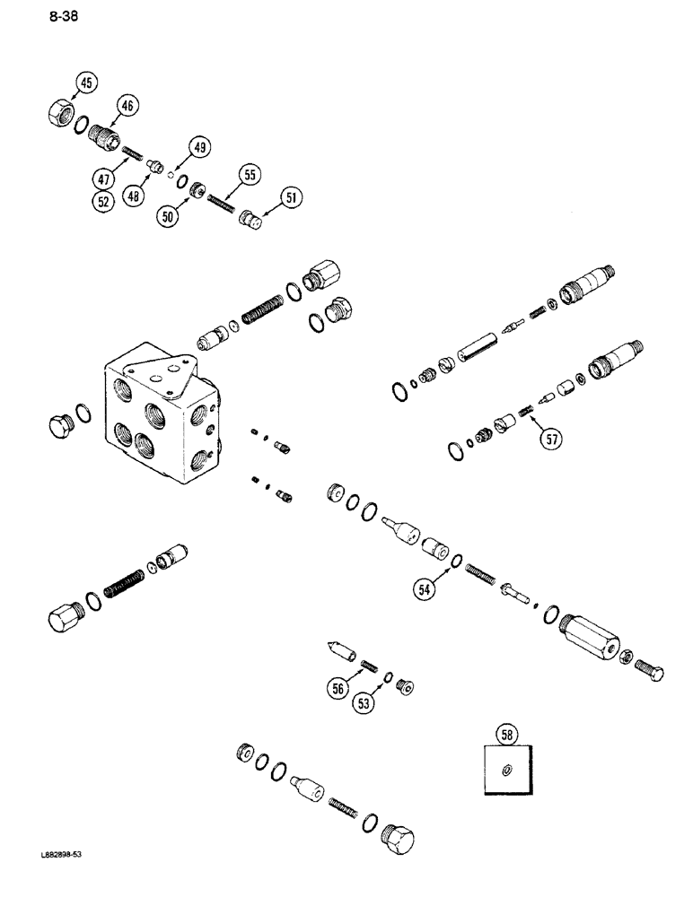 Схема запчастей Case IH 1640 - (8-38) - HEADER VALVE ASSEMBLY, (CONT) (07) - HYDRAULICS