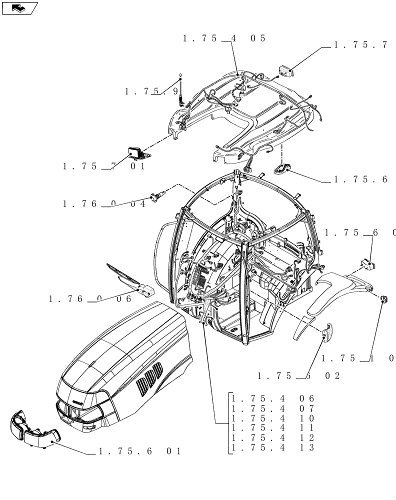 Схема запчастей Case IH PUMA 140 - (SEC. 06[03]) - ELECTRICAL SYSTEM (00) - GENERAL
