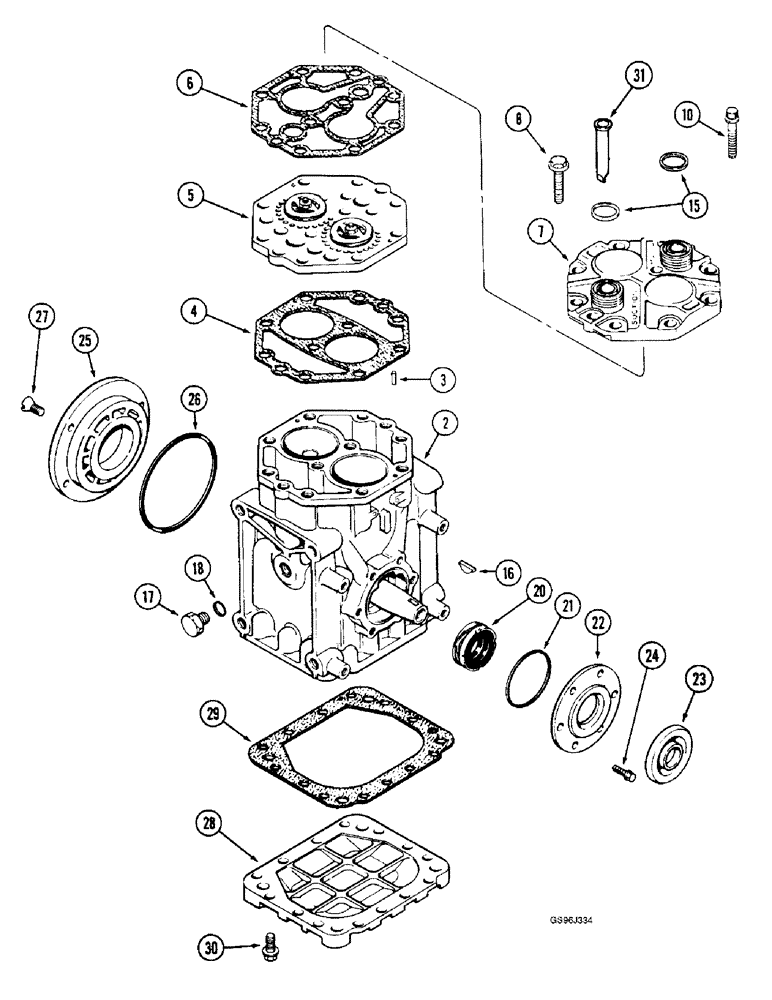 Схема запчастей Case IH 1660 - (9G-48) - COMPRESSOR (10) - CAB & AIR CONDITIONING