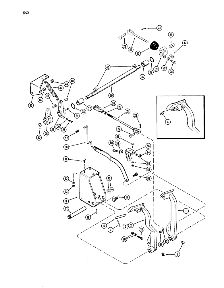 Схема запчастей Case IH 1030 - (092) - BRAKE CONTROLS, FIRST USED TRACTOR SERIAL NUMBER 8282440 (06) - POWER TRAIN