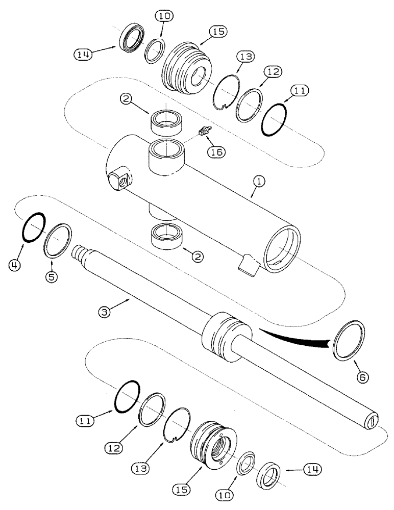 Схема запчастей Case IH 8950 - (5-016) - STEERING CYLINDER, TWO WHEEL DRIVE TRACTOR (05) - STEERING