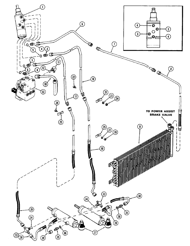 Схема запчастей Case IH 1370 - (132) - HYDROSTATIC STEERING SYSTEM (05) - STEERING